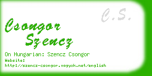 csongor szencz business card